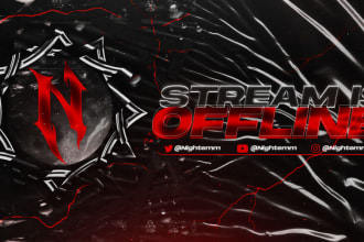 make animated twitch streaming overlays with full pack for you