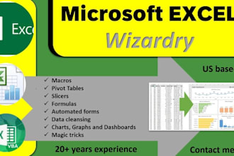 create professional excel chart, graphs, pivot tables, dashboard