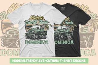 do modern trendy t shirt designs for your store within 24 hours