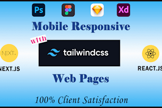 design, and develop tailwind CSS web pages