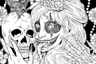 draw cool horror art for your tattoo design