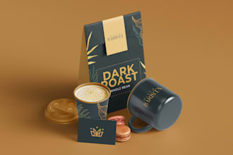 create a coffee bag, packaging and pouch design