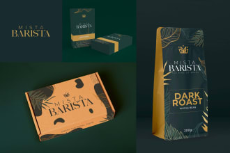 create a coffee bag, packaging and pouch design