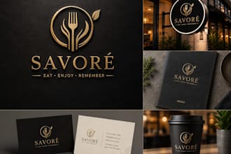 design a modern restaurant logo and food brand identity