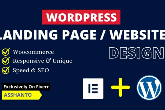 build wordpress landing page or redesign wordpress website with elementor pro