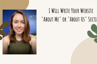 write your website about me or about us section