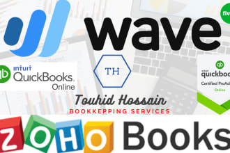 do setup, clean up and bookkeeping in quickbooks online, wave apps and zohobooks