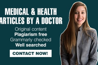 write medical content, articles, and blogs as being a doctor