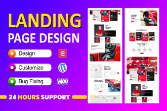 build custom responsive wordpress landing page design or elementor landing page