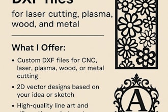 create custom cnc dxf files for laser cutting, plasma, wood, and metal