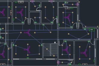 design electrical and lighting floor plan on autocad and revit