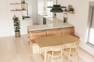 design modern kitchen interior in 3d and render