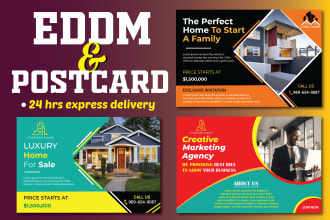 design professional door direct mail eddm, promotional postcards in 24 hours