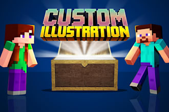 illustrate custom minecraft avatars and artworks