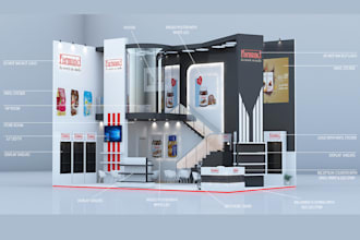 design 3d exhibition stalls, booth, stand design