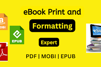 do the ebook conversion from PDF, word, indesign into epub, kindle format