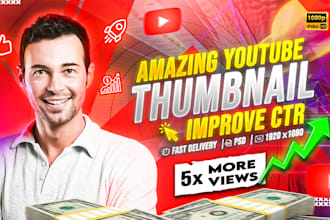design attractive clickbait amazing youtube thumbnail