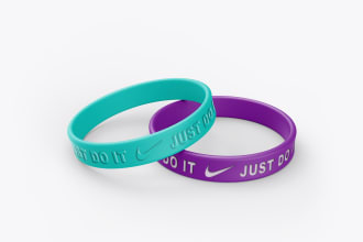 do 3d mockup and design of wristband and frisbee