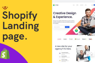 design shopify landing page with pagefly ,shogun app,gempage