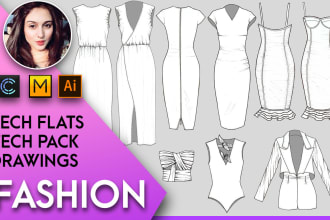 do tech pack, technical drawing of apparel clothing