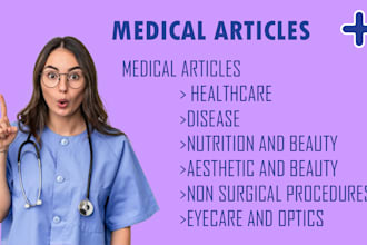 write medical articles and health related content