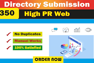 create 350 directory submissions and business listing links