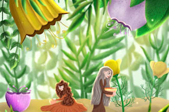 draw cute and fun children illustration for your storybook