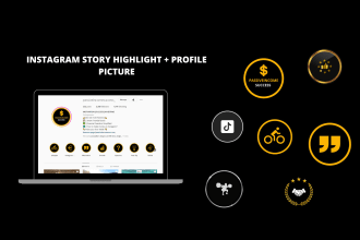 design instagram profile photo and highlight covers