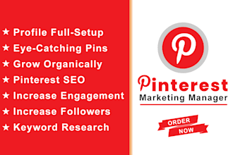 be your pinterest marketing manager with SEO optimized pins and boards