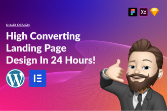design responsive wordpress landing page, website design, elementor landing page