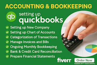 accounting setup and clean up bookkeeping using quickbooks