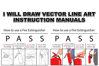 draw instruction manual, vector design, product line art