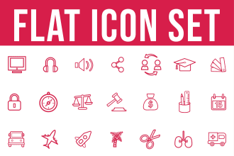 design professional custom flat icon set for web and app
