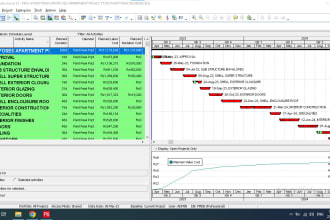 project management schedule and gantt chart on primavera p6