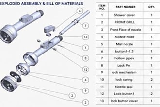 do mechanical and industrial cad design, 3d cad model, industrial drawings