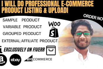 do professional ecommerce product listing and upload