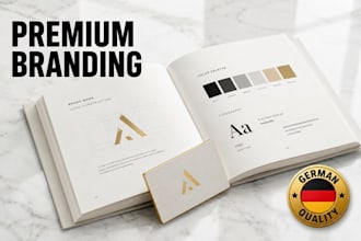 design a modern corporate identity, complete brand guidelines, and brand book