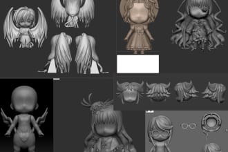 make nendoroid and anime characters 3d model for 3d printing