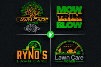 design lawn care, landscape, agriculture and grass logo