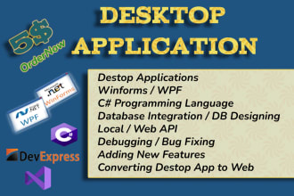 create desktop application using c sharp with dot net