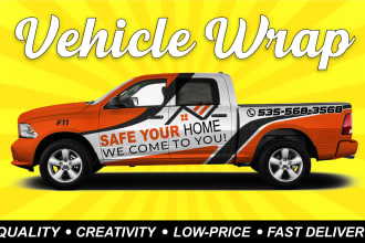 create a truck wrap design for your car, van, vehicle, food truck wrap