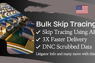 do bulk skip tracing for USA using API