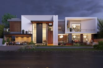 do exterior design and suggest color scheme of your building