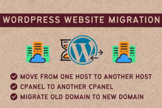 transfer wordpress, migrate wordpress website to new hosting or domain