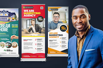 create custom retractable, roll up banner design for you