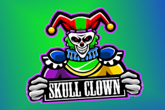 design clown sport mascot logo with express delivery