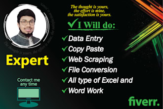 be your perfect data entry expert and web search