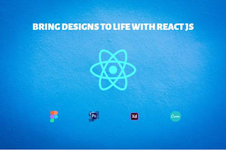 convert xd, psd, figma to react js responsive website