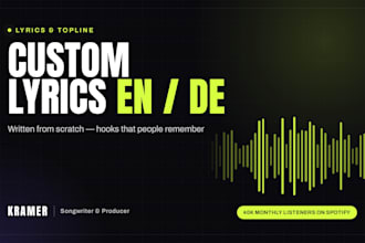 write custom song lyrics in english or german for your track