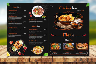 do restaurant menu card design, fast food flyer, catering brochure